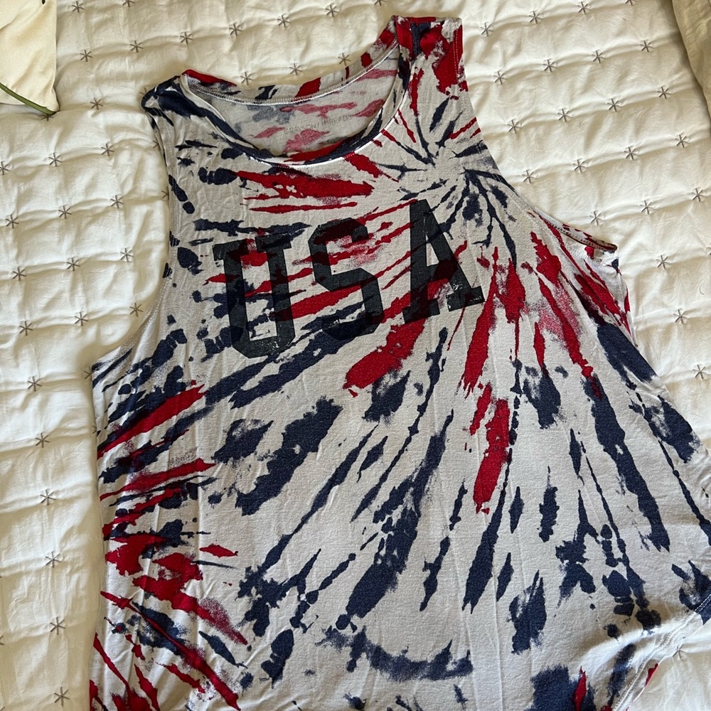 USA tie-dye tank shirt